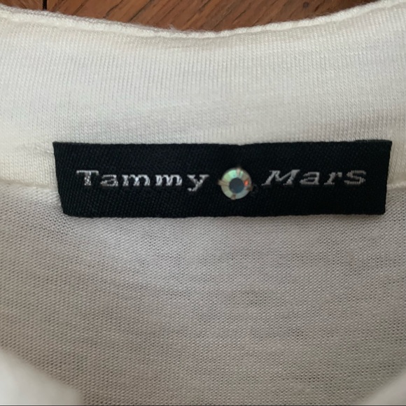 Tammy Mars Dressy Off-White Rayon Top (Large) - Picture 7 of 7